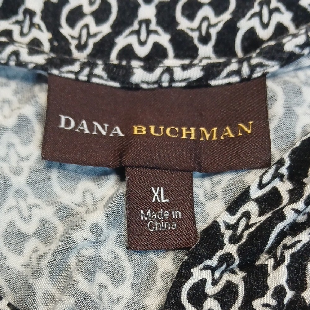 Dana Buchman Black and White Patterned Blouse - Picture 4 of 8